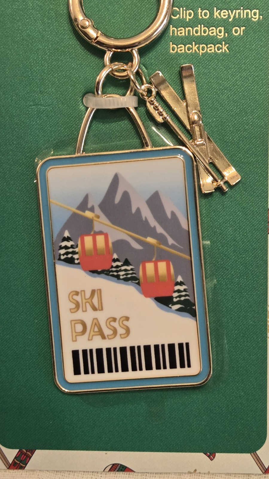 piper•k SKI PASS Bag Charm & Key Chain BNWT