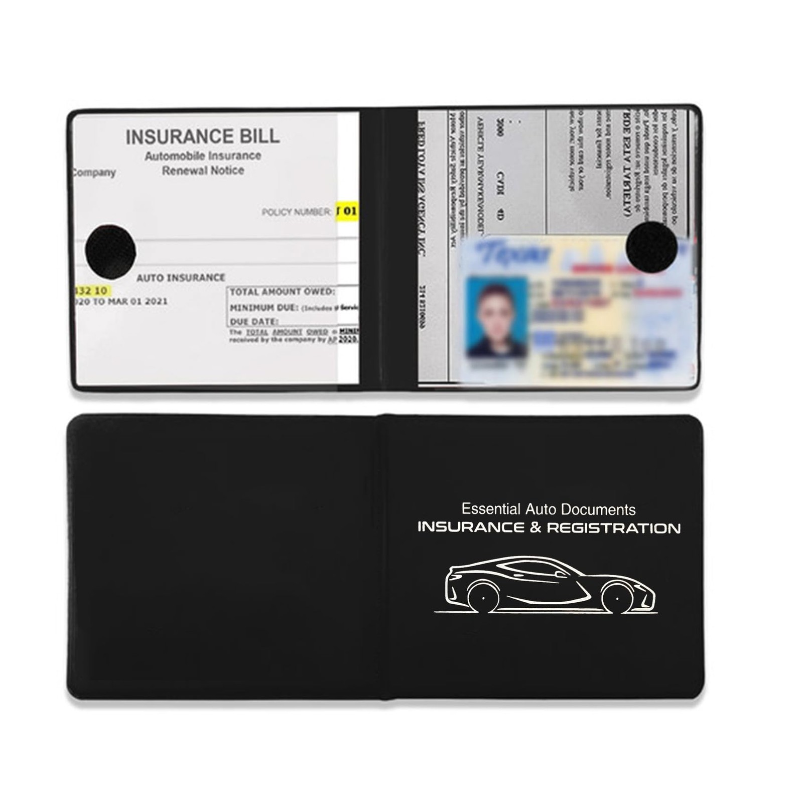 WINUERK 2PCS Car Registration and Insurance Card Holder, 10.6”×4.8” Essenti…