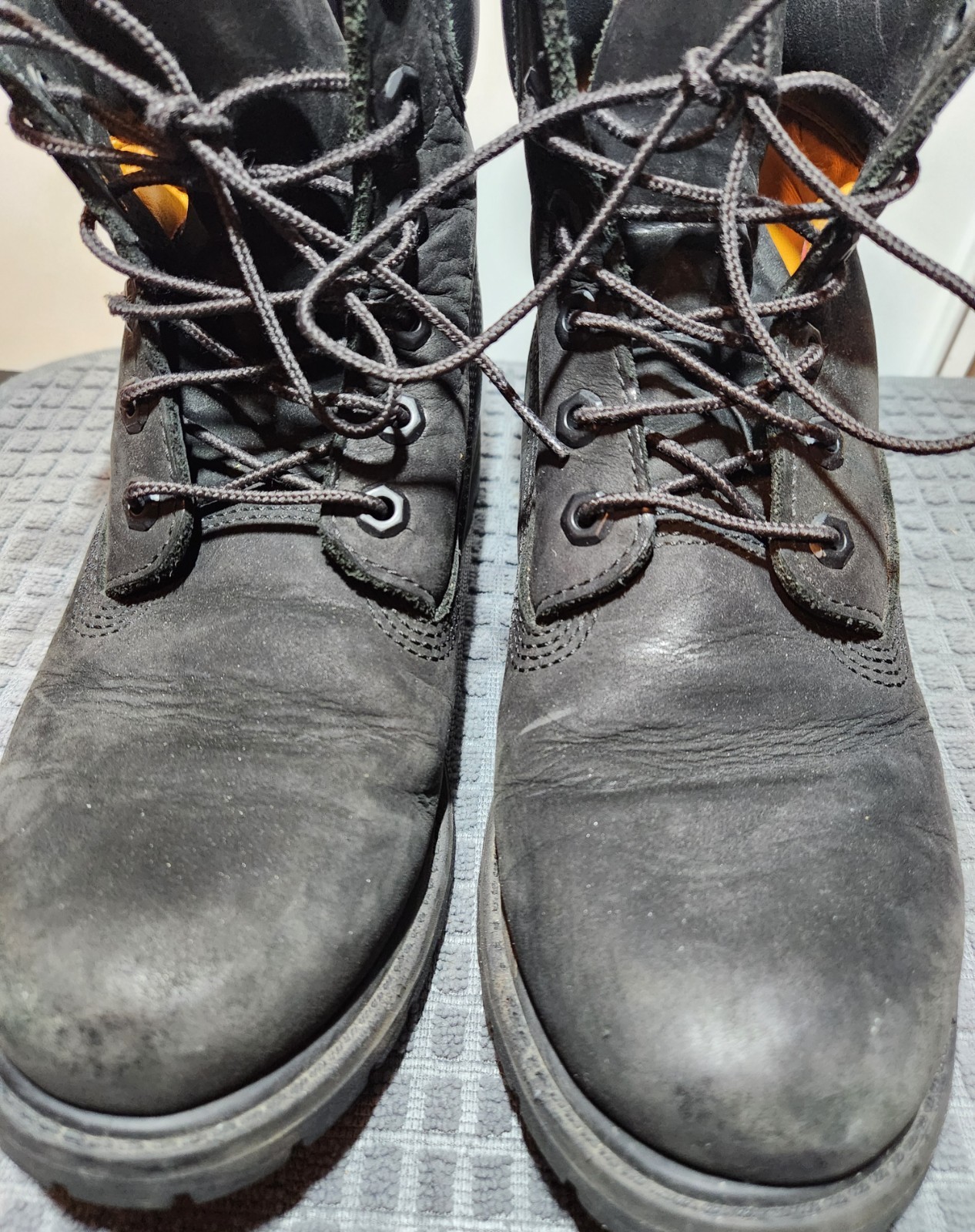 Timberland Premium 6-Inch Waterproof Boots Mens 8.5 Black Leather Insulated