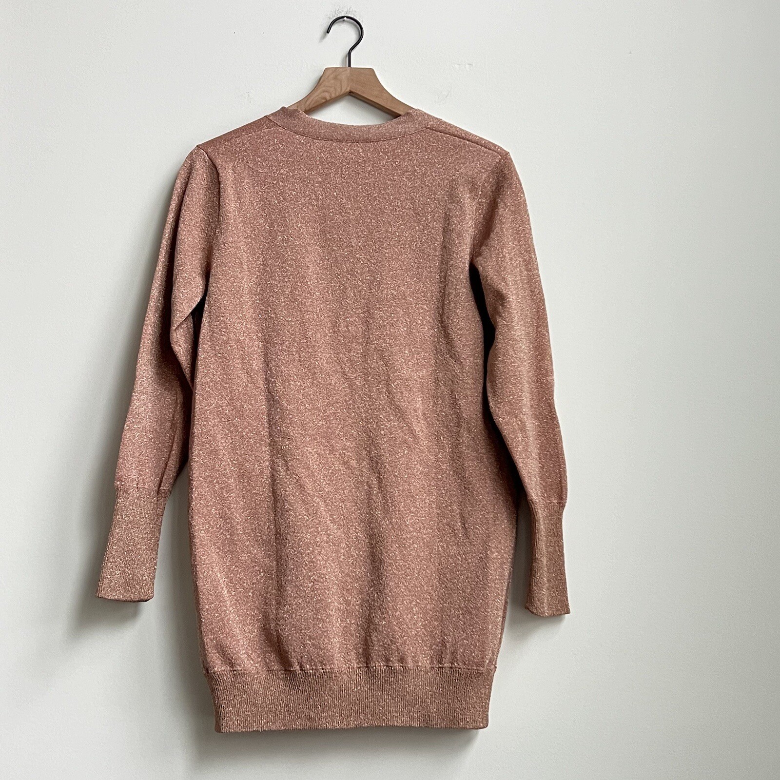 J. Crew Collection Long Cardigan Double Knit Lurex Pink Size Small $128 J8223