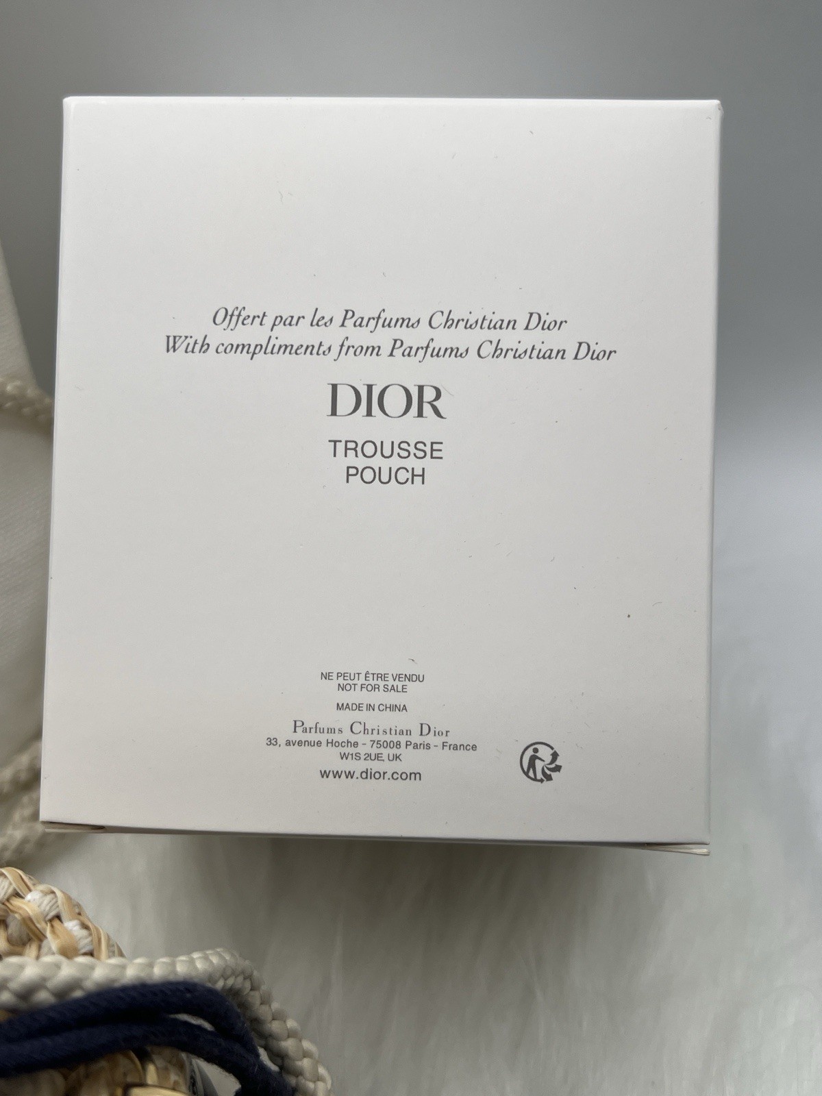 Christian Dior Mini Bucket Bag Straw Raffia Pouch VIP Novelty GWP Duster Box