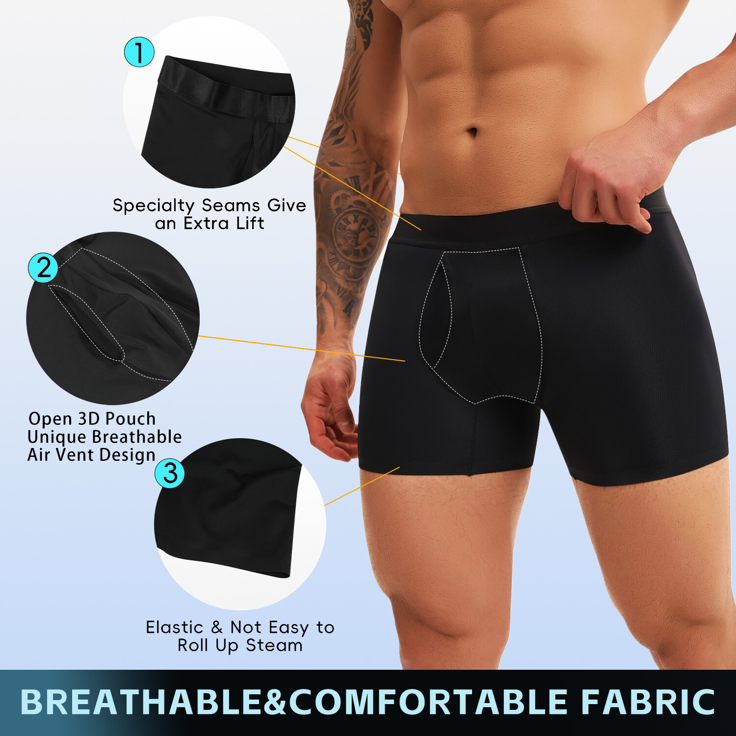 Mens Padded Briefs Butt Lifter Enhancer Hip Underwear Body Shaper Shorts Trunks