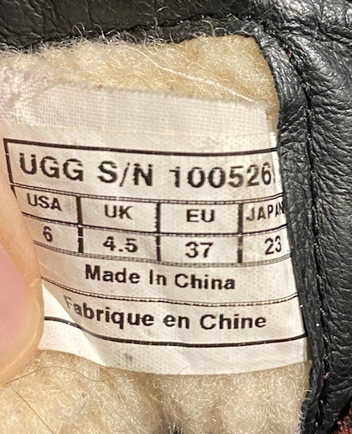 UGG Australia, Black Leather Water & Snow Proof Women’s Size US 6