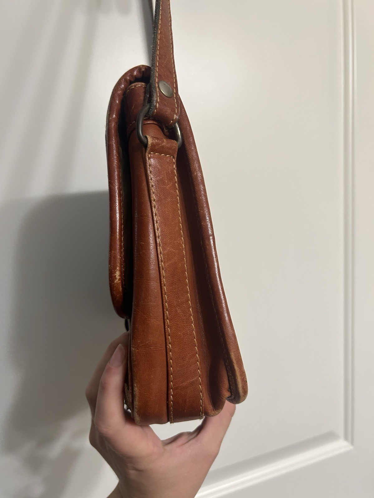 Vintage Genuine Kilim Wool Leather Woven Crossbody Shoulder Bag Made in Turkey