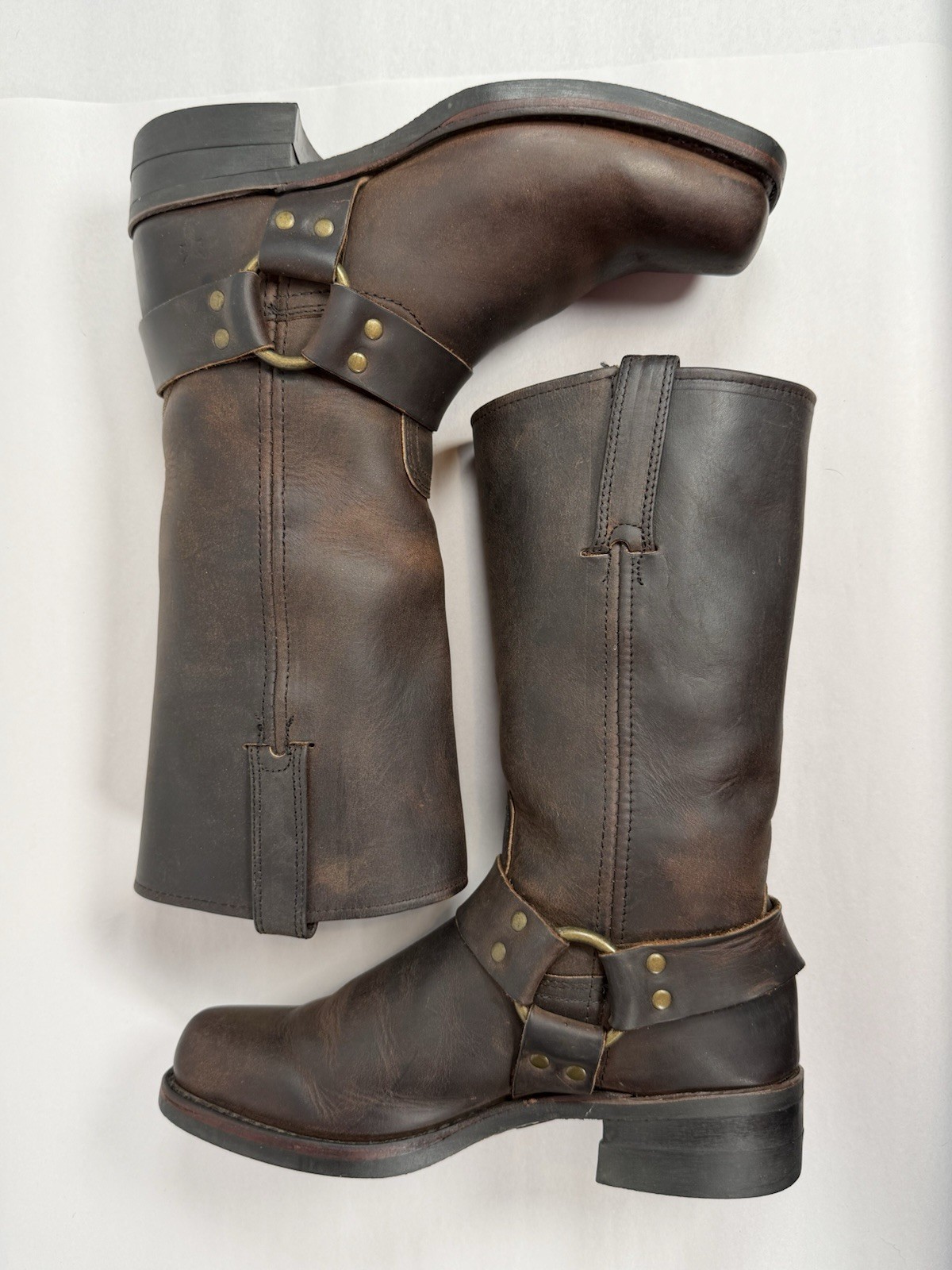 Frye Men’s 12R Harness Boots Size 8 M Brown Oil-tanned Leather 87350 Made In USA