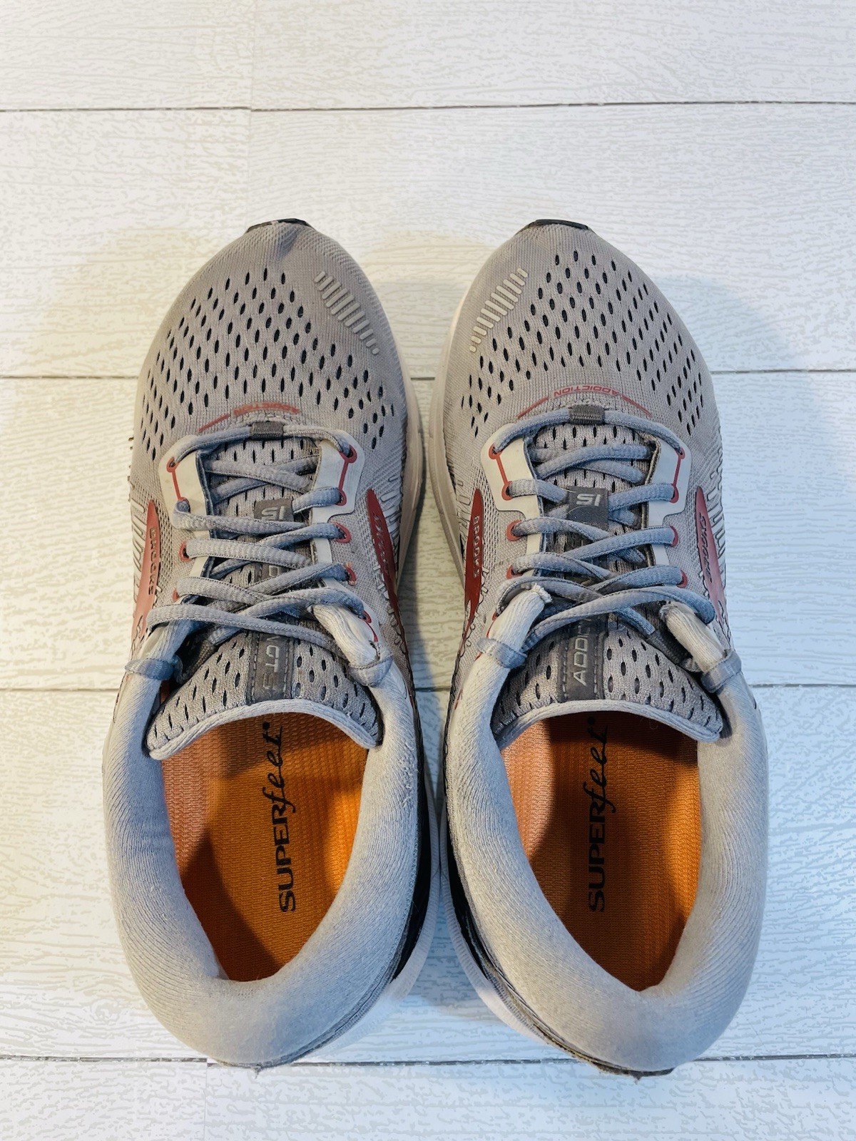 Brooks Addiction GTS 15 Gray Ebony Chili Oil 1103651D043 Men’s Size 9 D