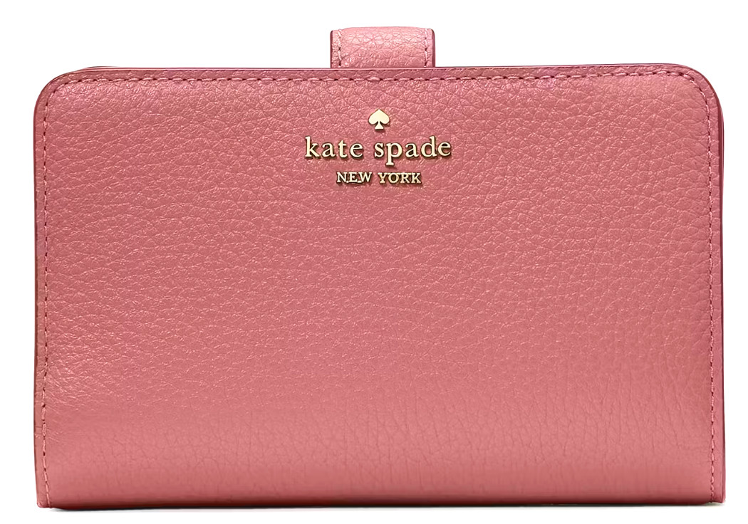 🩷Kate Spade Lena Medium Bifold Wallet KH787 Pomegranat Pink Pebble Leather -NWT