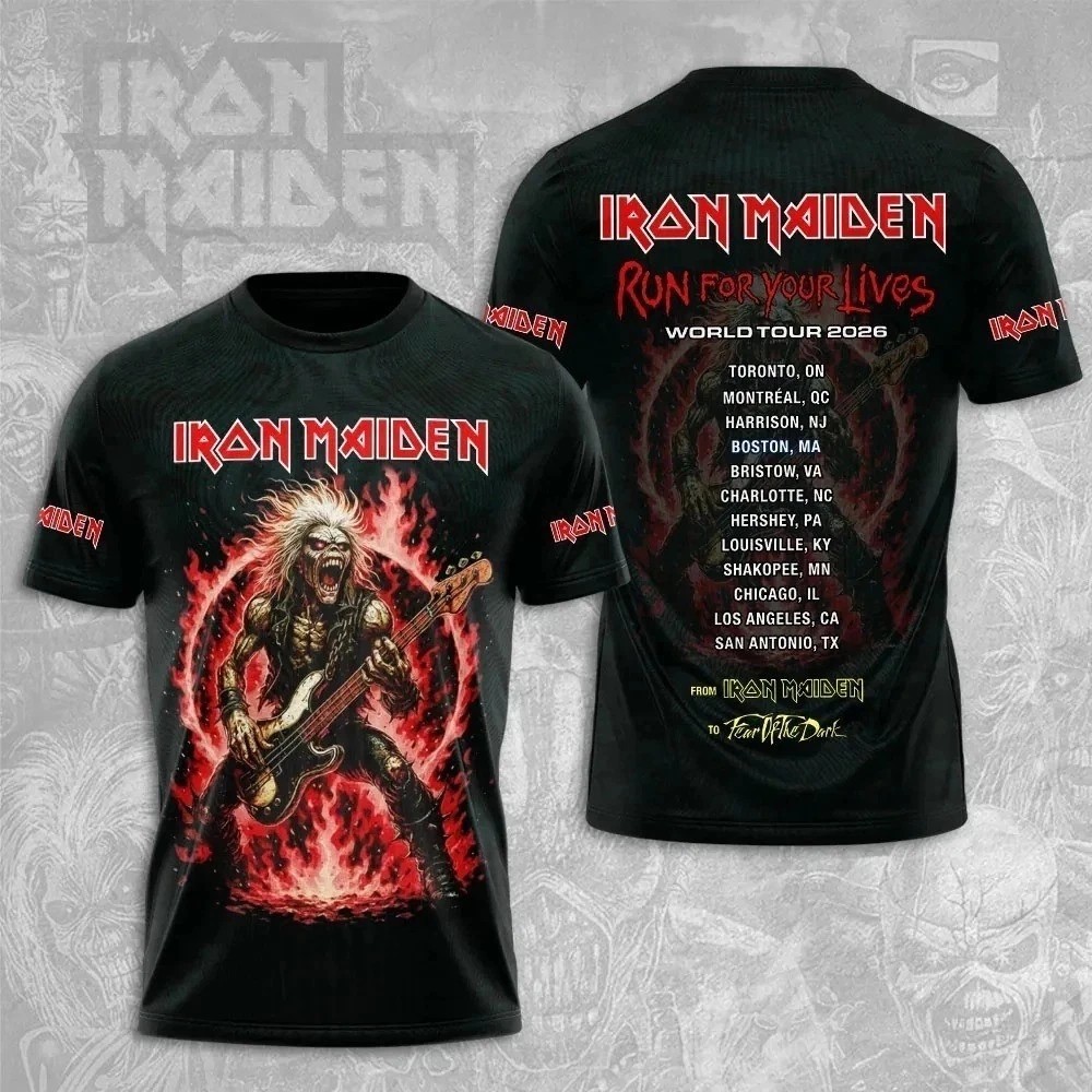 Iron Maiden 3D Apparel 2026 Tour Run For Your Lives Shirt Unisex S-5XL WA5874