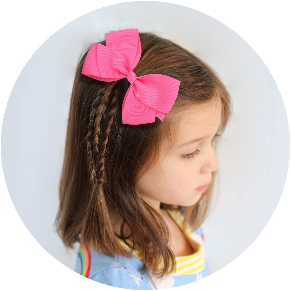 WillingTee 40 Colors Hair Bows for Fine 4.8 Inch (Pack of 40), 40