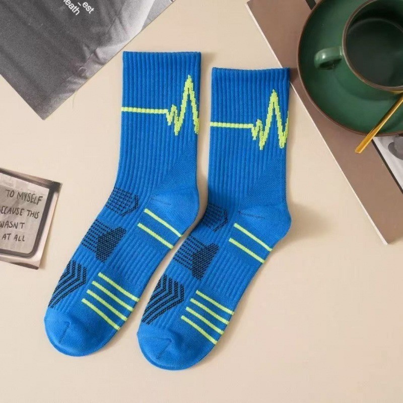 5Pairs Running Compression Socks for Men Crew Socks with Cushion Sport socks