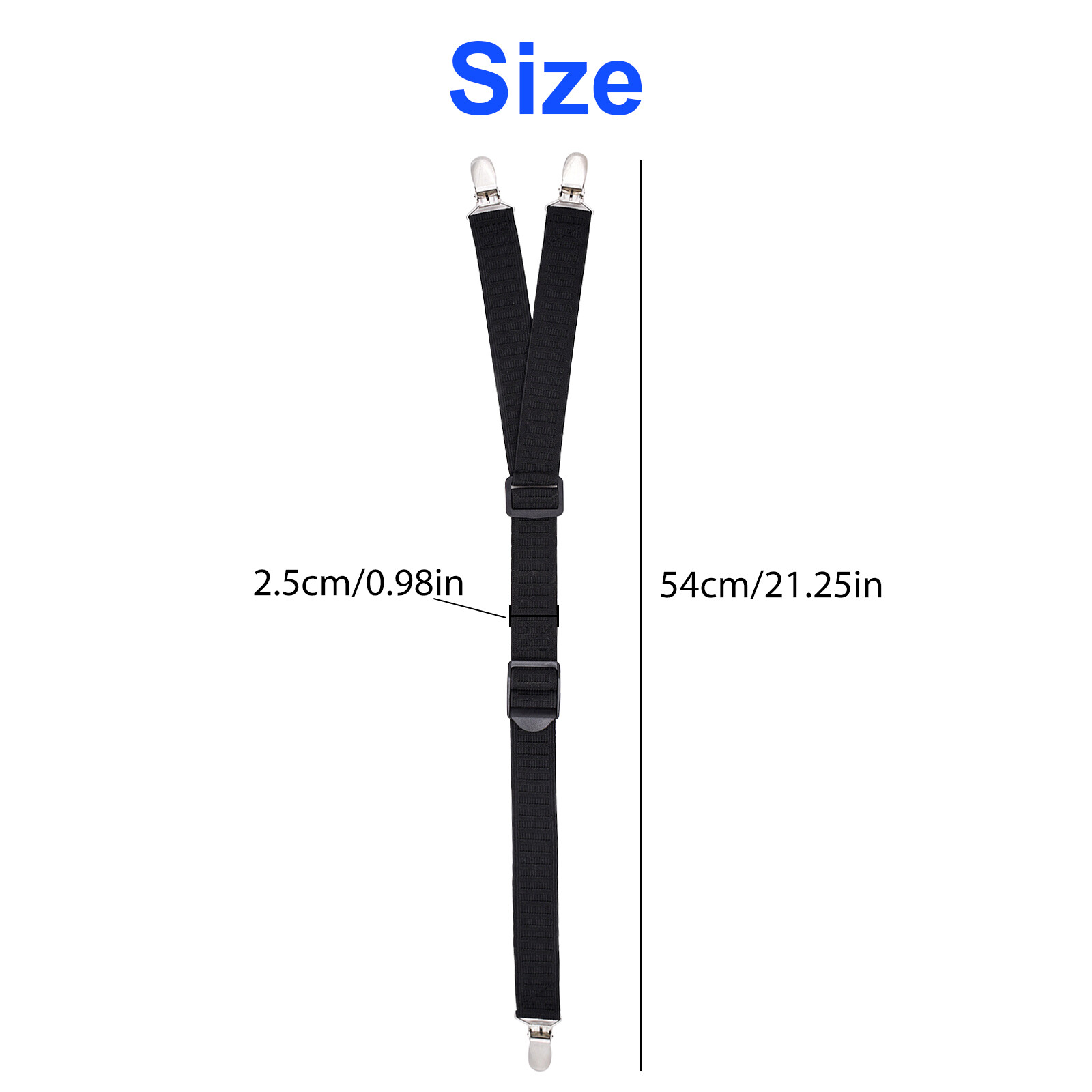 2pcs Men Y-Style Shirt Stays Holder Garters Belt Non-Slip Elastic Locking Clamps