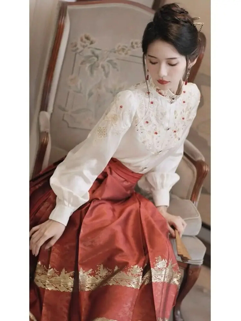 Chinese Traditional Hanfu Horse Face Skirt Set Women’s Clothing High End Hanfu