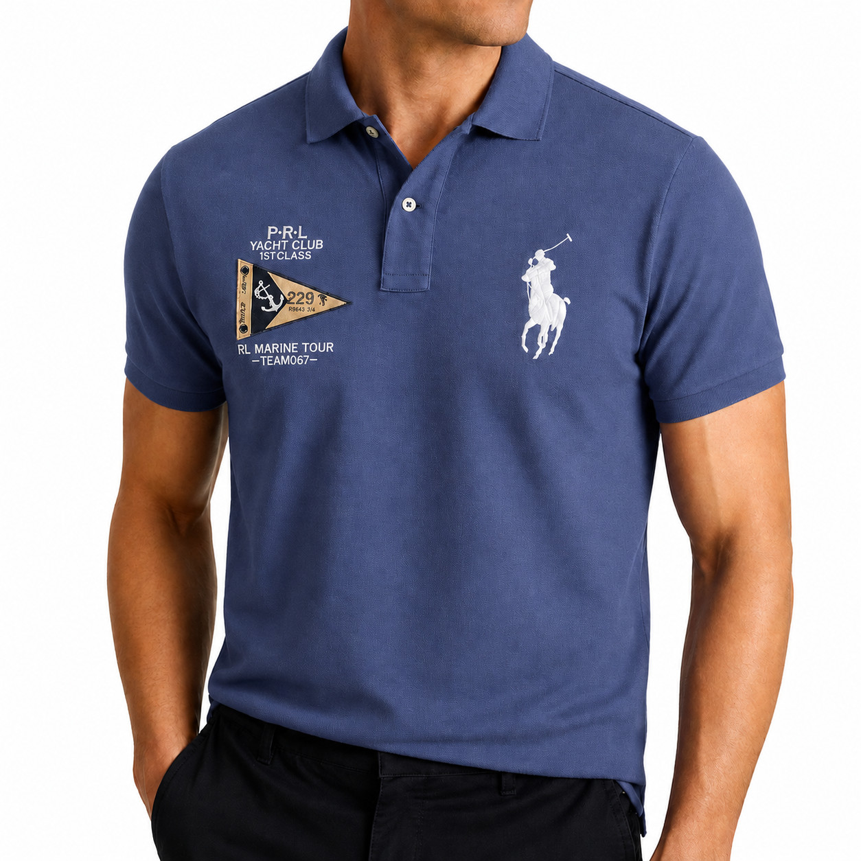 Polo Ralph Lauren Men’s Custom Fit Polo Shirt Size S Navy Blue Yacht Club