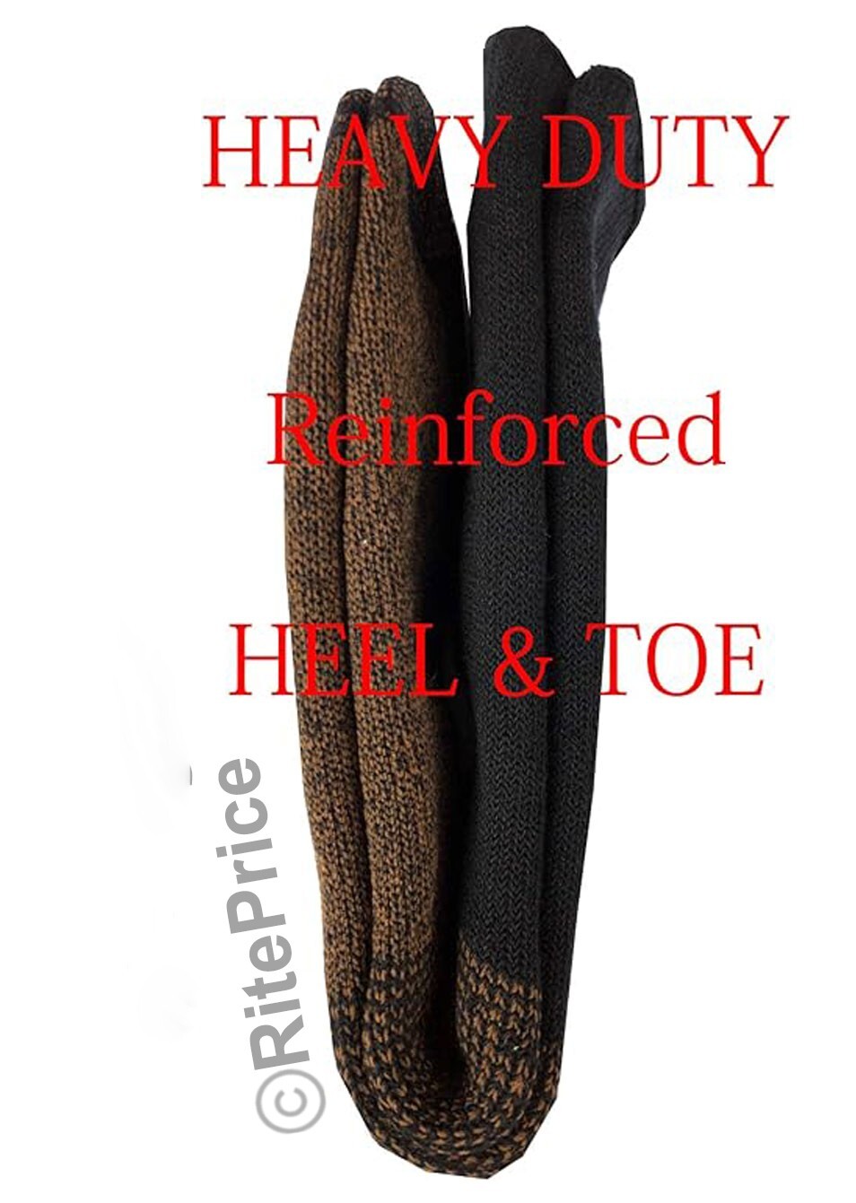 2 Pairs (2 Pack) Goldstar Heated Copper Socks Black Tog Rating 4.7 (Size: 9-15)