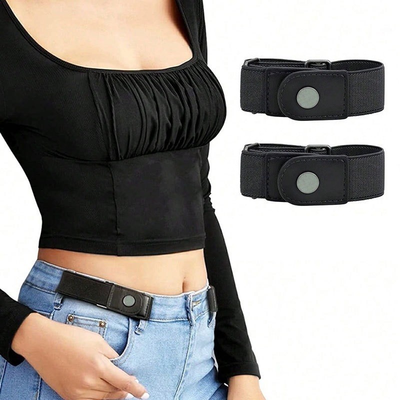4Pcs Buckle Free Elastic Waist Belt Invisible Stretch Belt For Men Women Jeans
