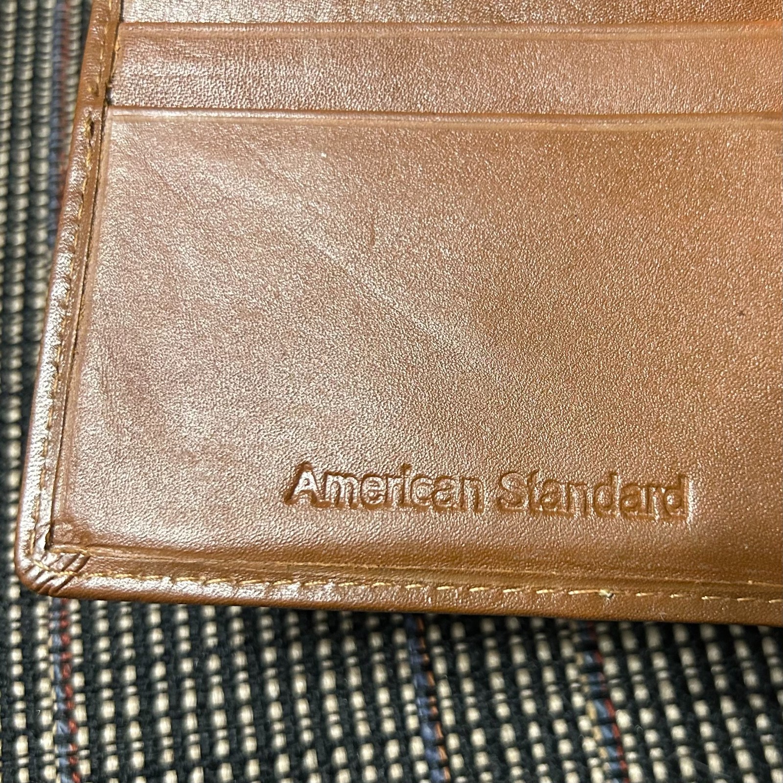 Genuine Brown Leather American Standard Credit Card Holder Case BiFold Wallet