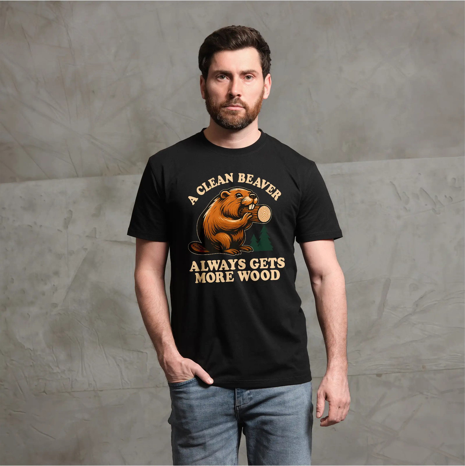 Funny Cleaner Beaver gets more wood double meaning inappropriate T-shirt