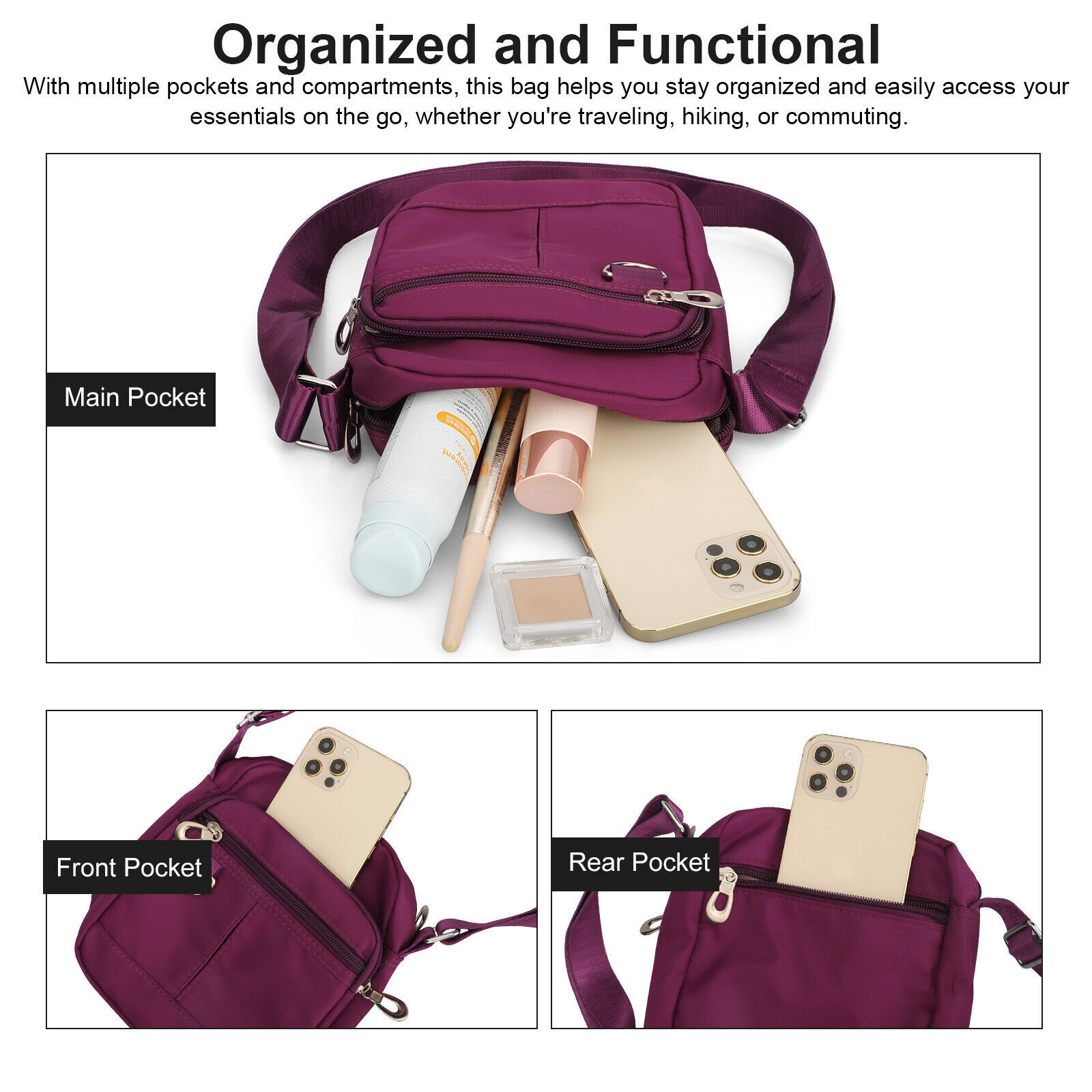 Waterproof Messenger Crossbody Lady Handbag Shoulder Bag Women Sports Work Purse