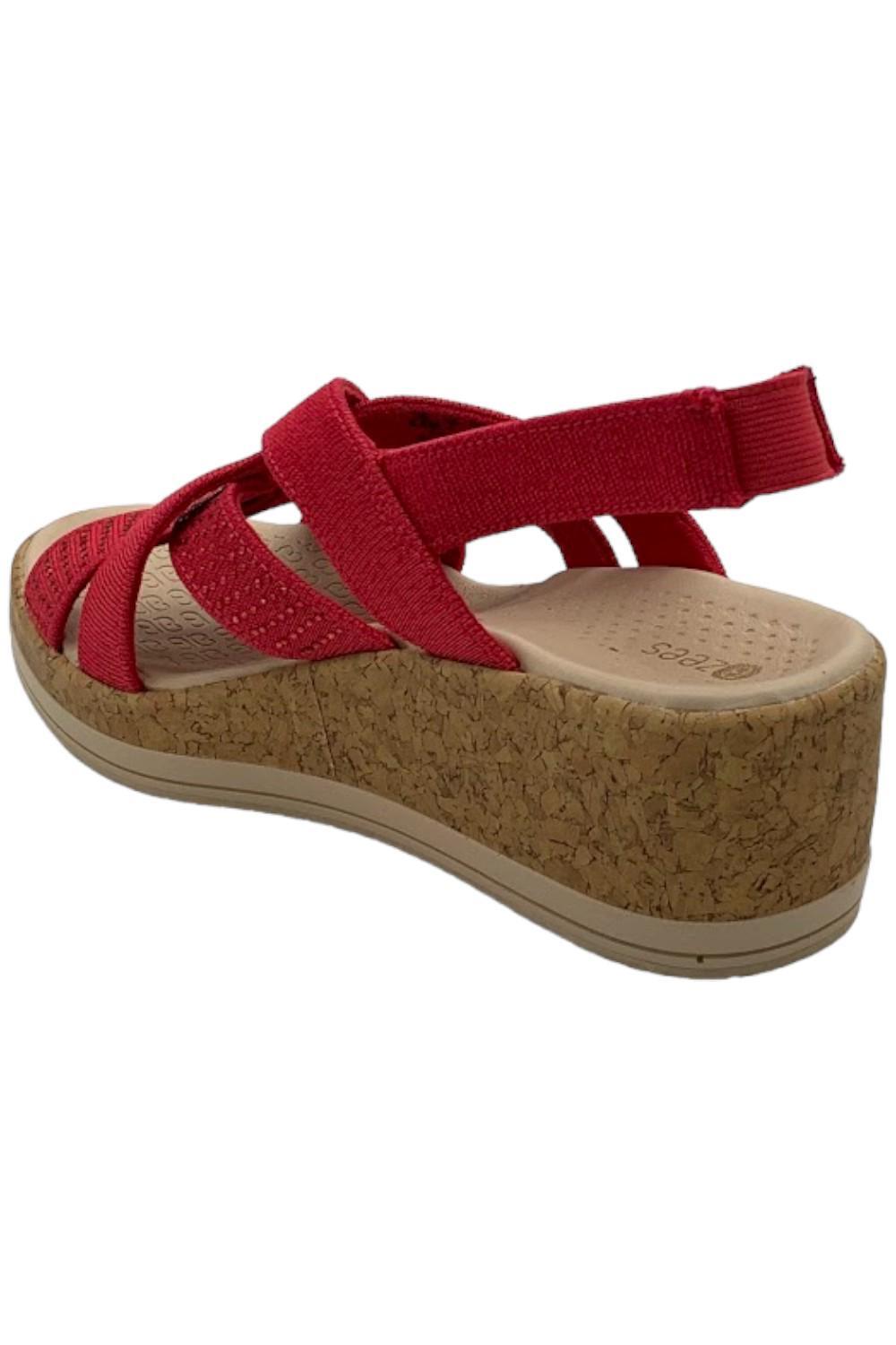 Bzees Ritz Sparkle Machine Washable Cork Wedge Sandal Viva Magenta