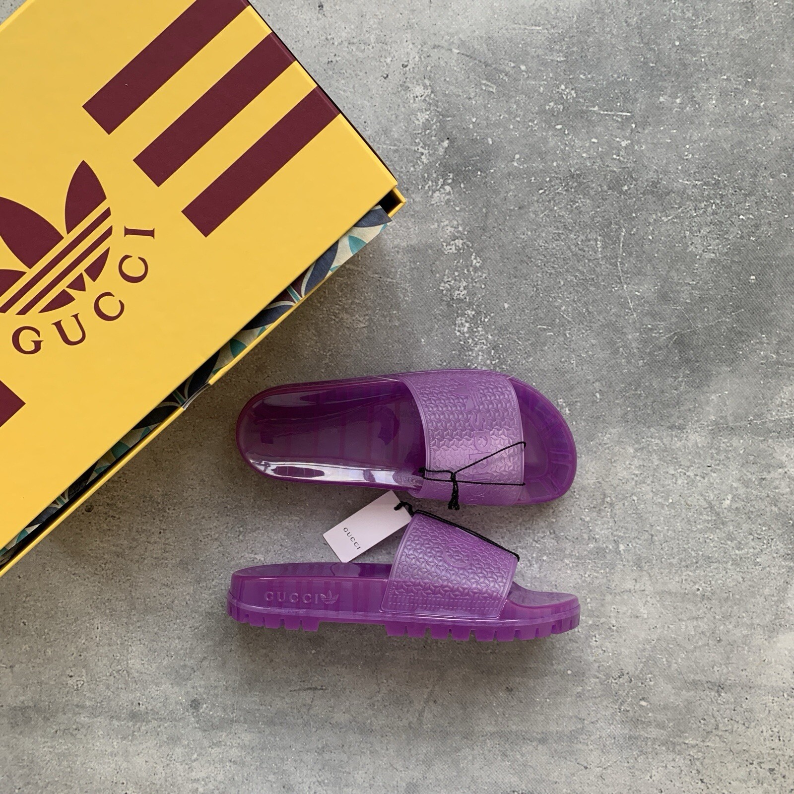 ADIDAS x GUCCI ADILETTE TRANSPARENT WOMEN’S SLIDES SIZE US 7 UK 6 EU 39