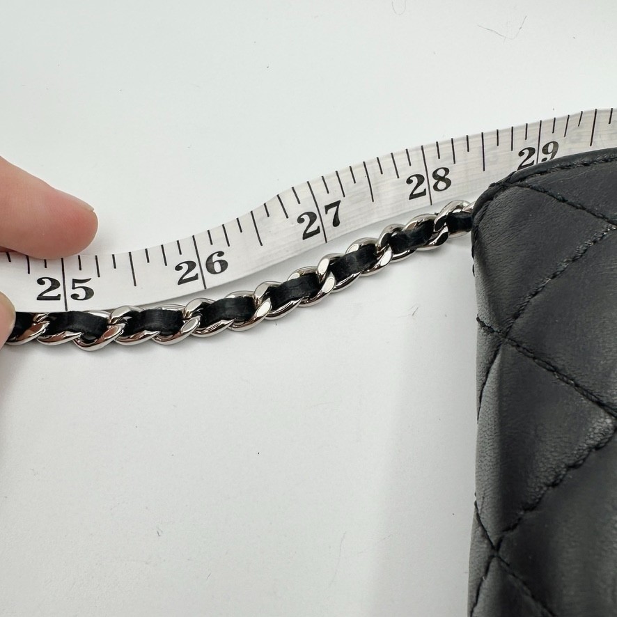 CHANEL Clams Wallet on Chain WOC Black Lambskin Silver Hardware 2012 Authentic