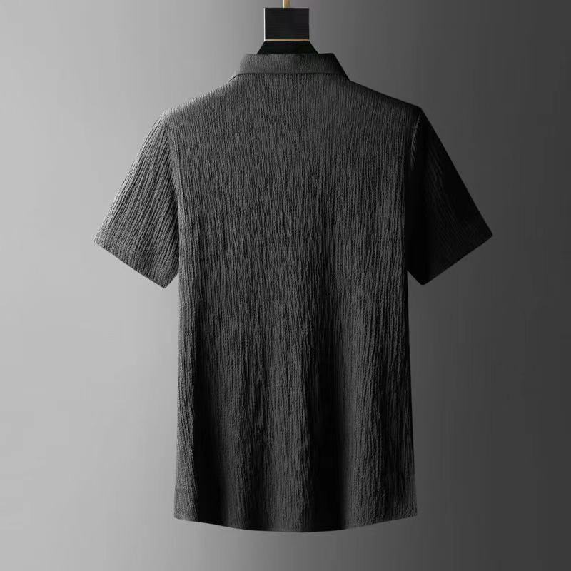 Men’s Spring Summer Short Sleeve Casual Suit Slim Two-piece Set Drawstring Pants