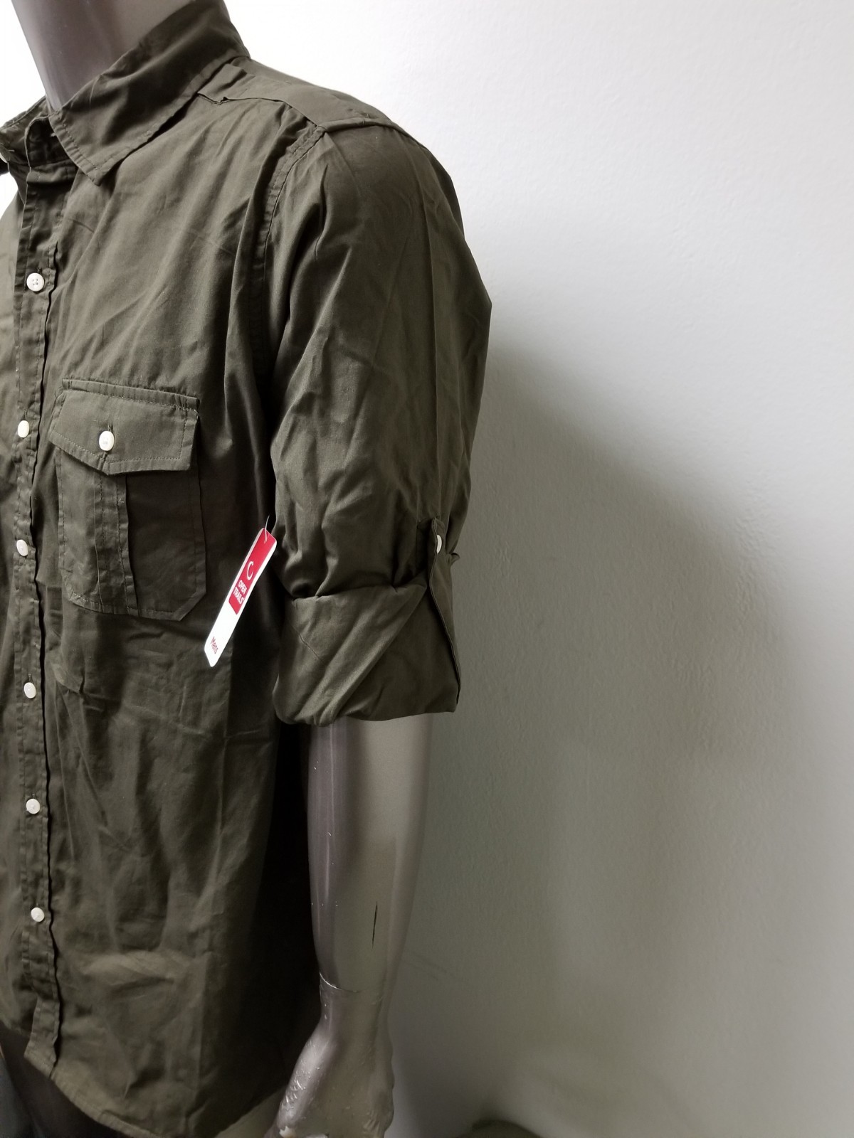 new Mens Open Trails button front shirt with roll up sleeves.