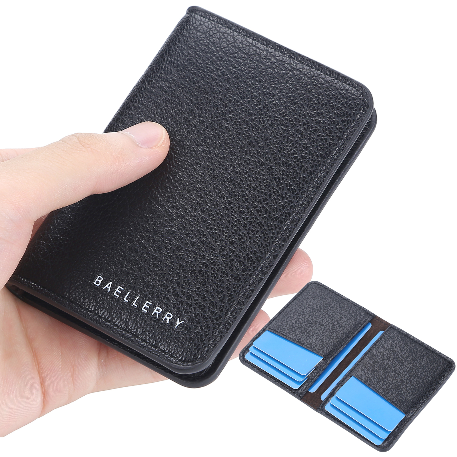Business Thin Men’s Leather Short Bifold Wallet Credit Card Holder Purse Clutch