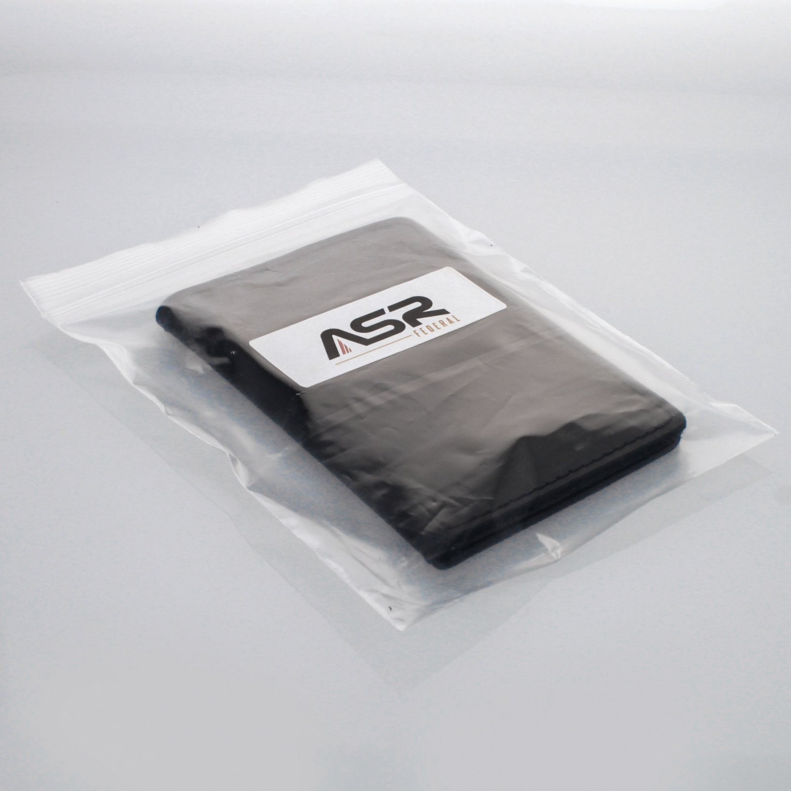 ASR Federal Heavy Duty Black Leather Double ID Holder – Fits 2 Standard IDs