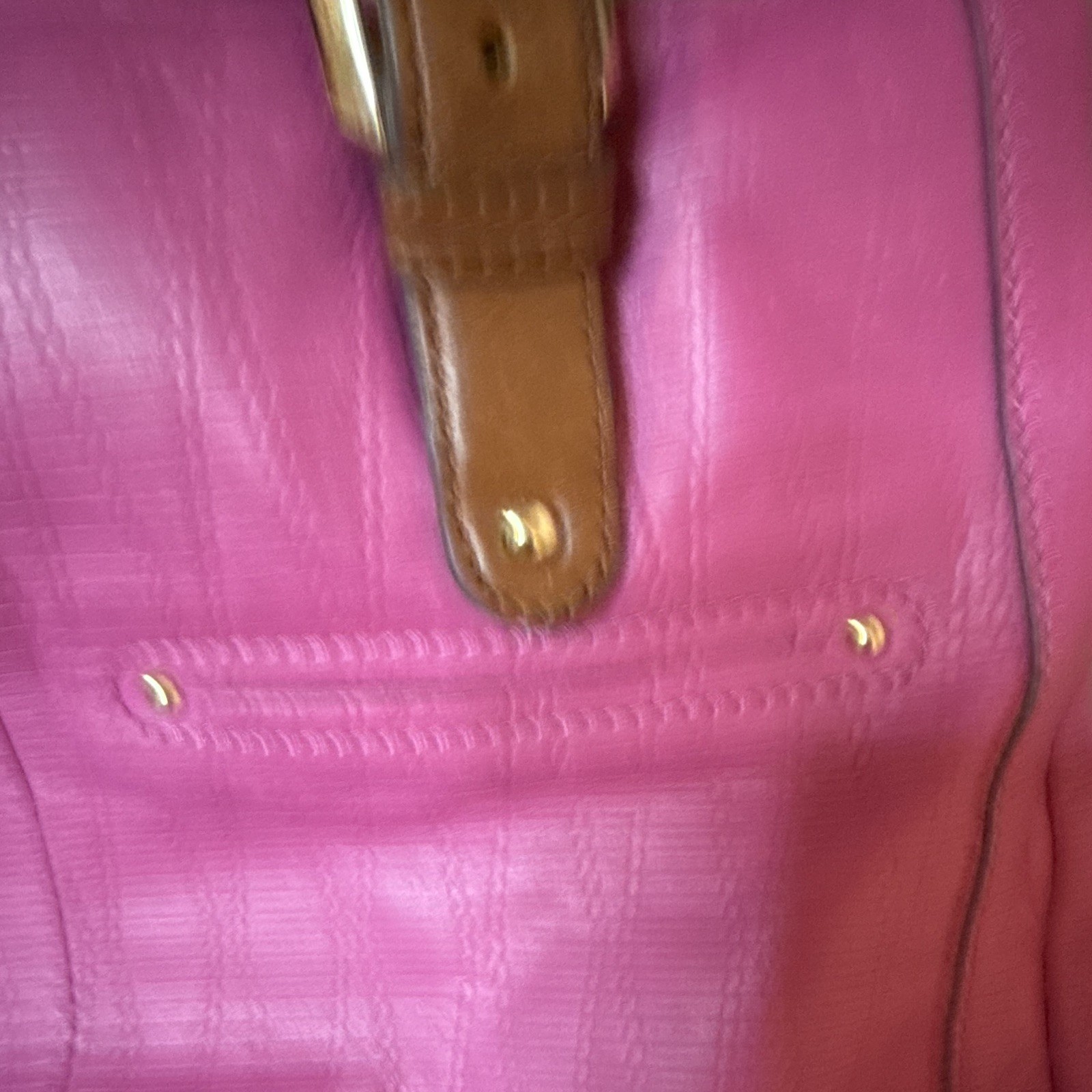 B. Makowsky Pink Satchel Top Handle Zip Lined Inner Pockets Gold Hardware