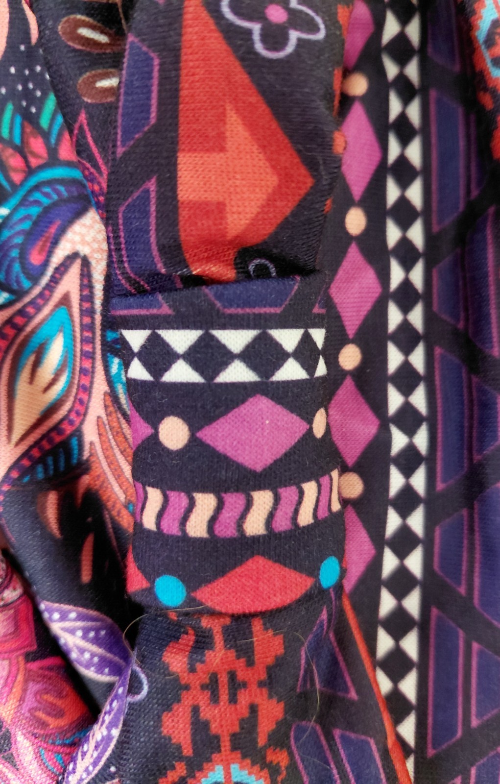 Lot of 7 Boho Stretch Headbands Wide Purple Pink Aztec Floral