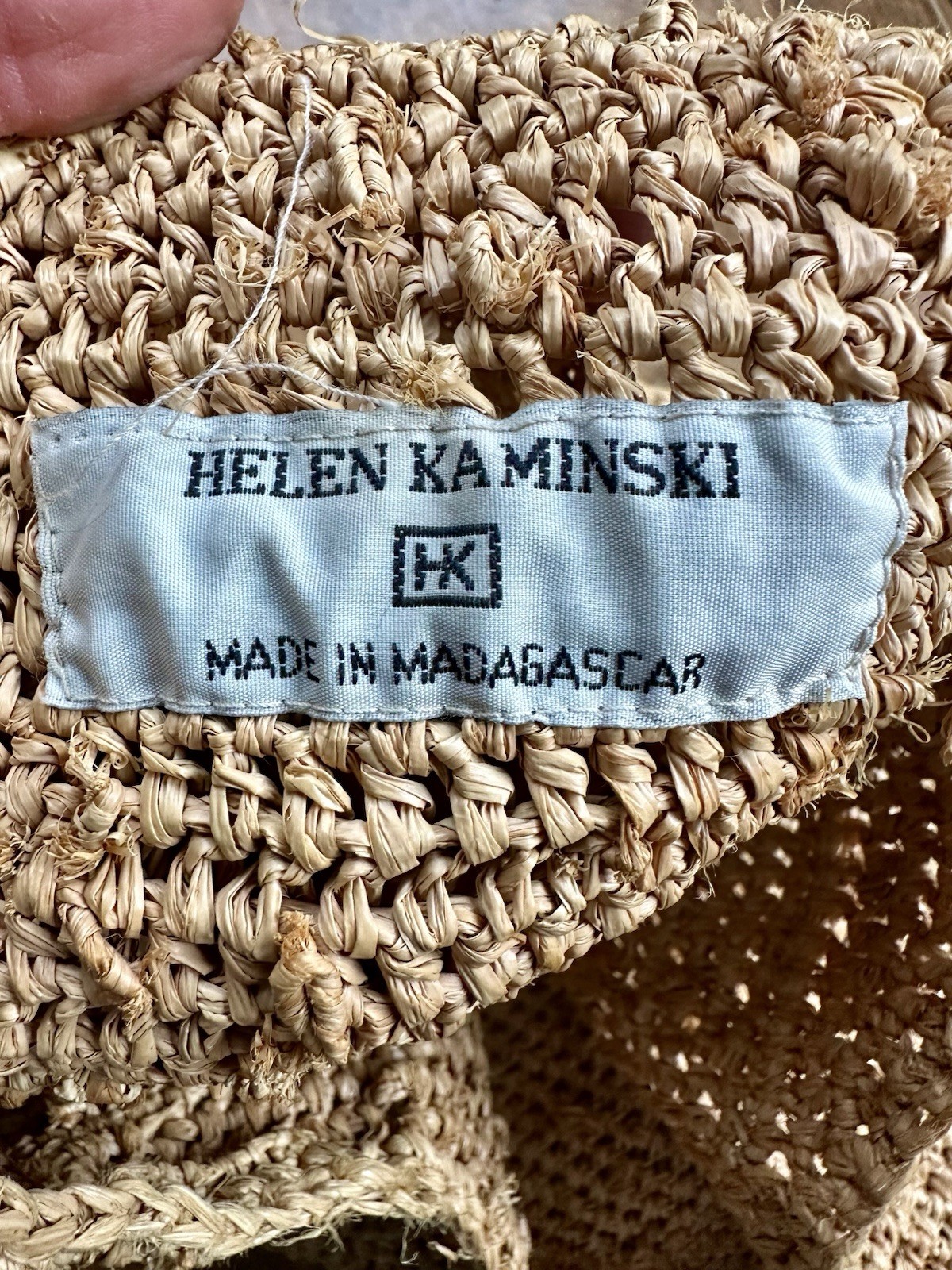 Helen Kaminski 100% Pure Raffia Shoulder Tote Bag Made in Madagascar
