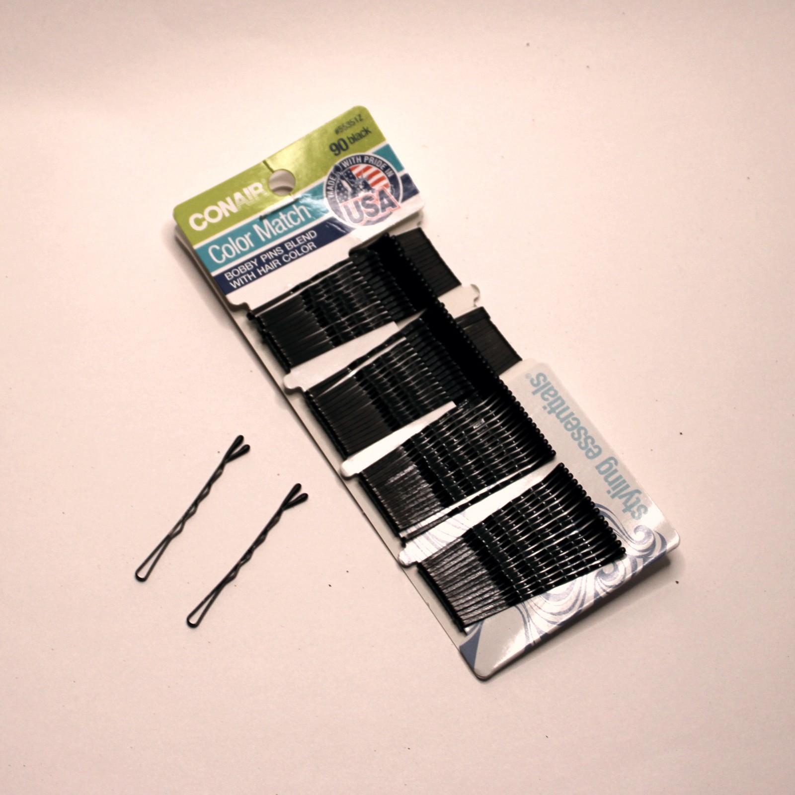Conair Bobby Pins Black 2″ – 6 Packs (90 Each, 540 Total) – Made in USA – Secure