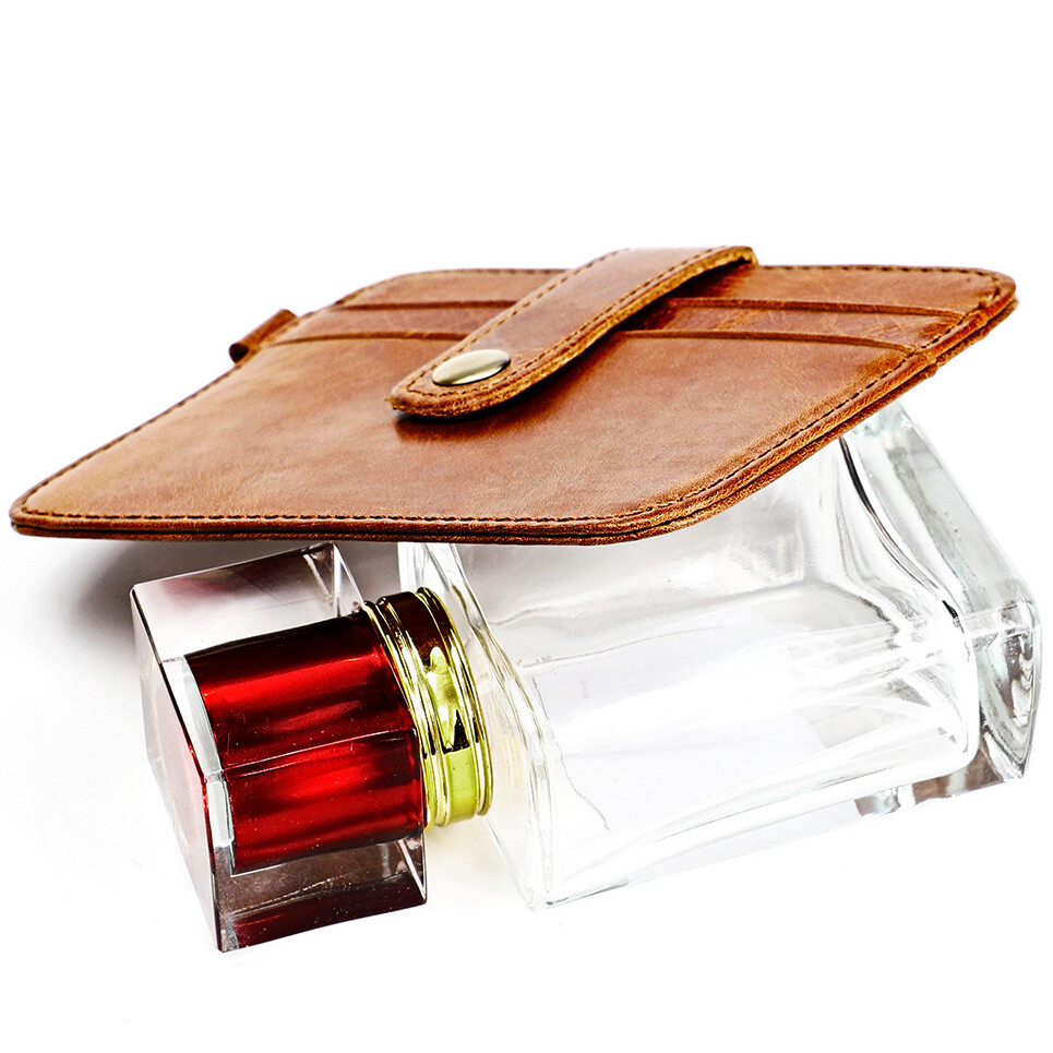 RFID Blocking Card Wallet with Hasp Coin Pocket Vintage Leather Small Wallet USA