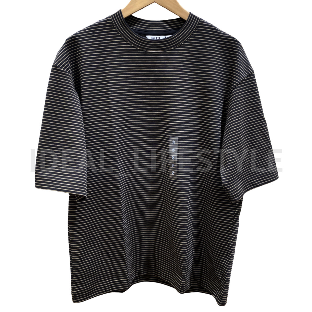 UNIQLO U AIRism Cotton Oversized Striped T-Shirt S-4XL Half-Sleeve 484508 NWT