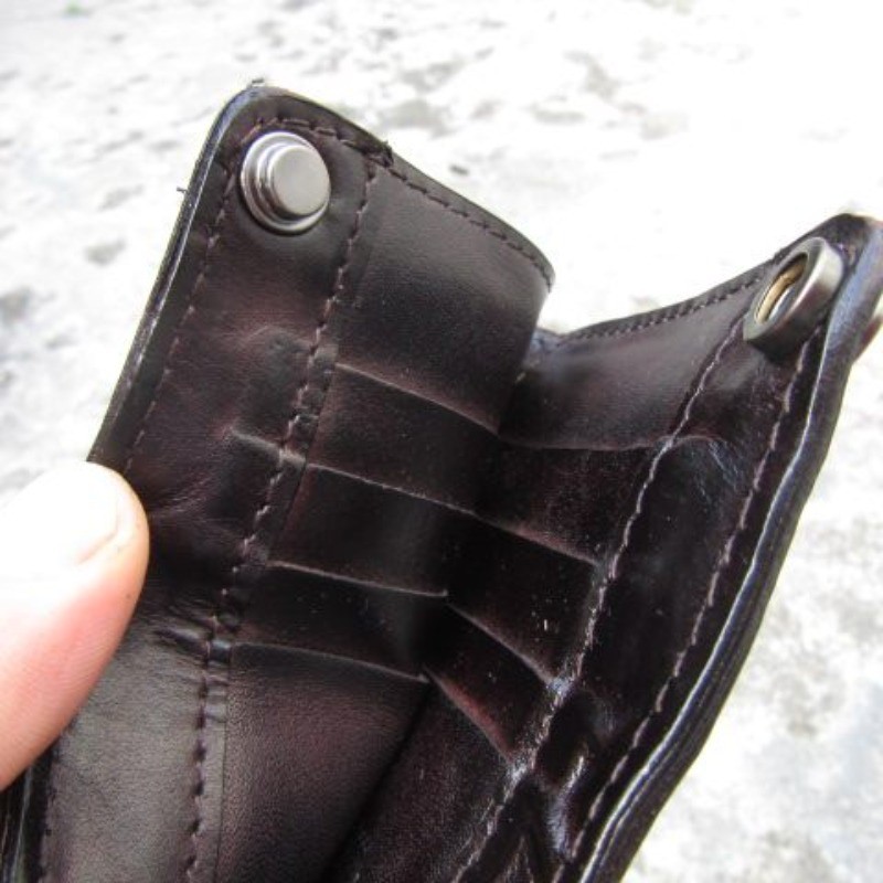 RRL Double RL Dark Brown Leather Short Wallet Men Casual Card Holder Wallet