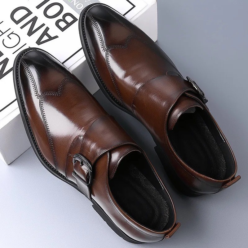 Men’s Business Oxford Dress Shoes Formal Leather Loafers Hasp Closure Shoes