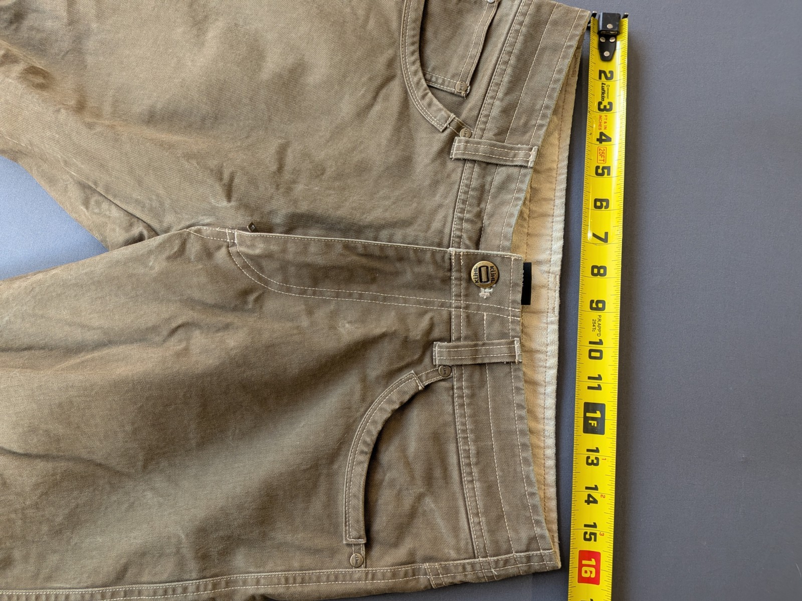 KUHL Flannel Lined Hot Ryder Pants Mens 32×32 Vintage Patina Dye Dark Khaki