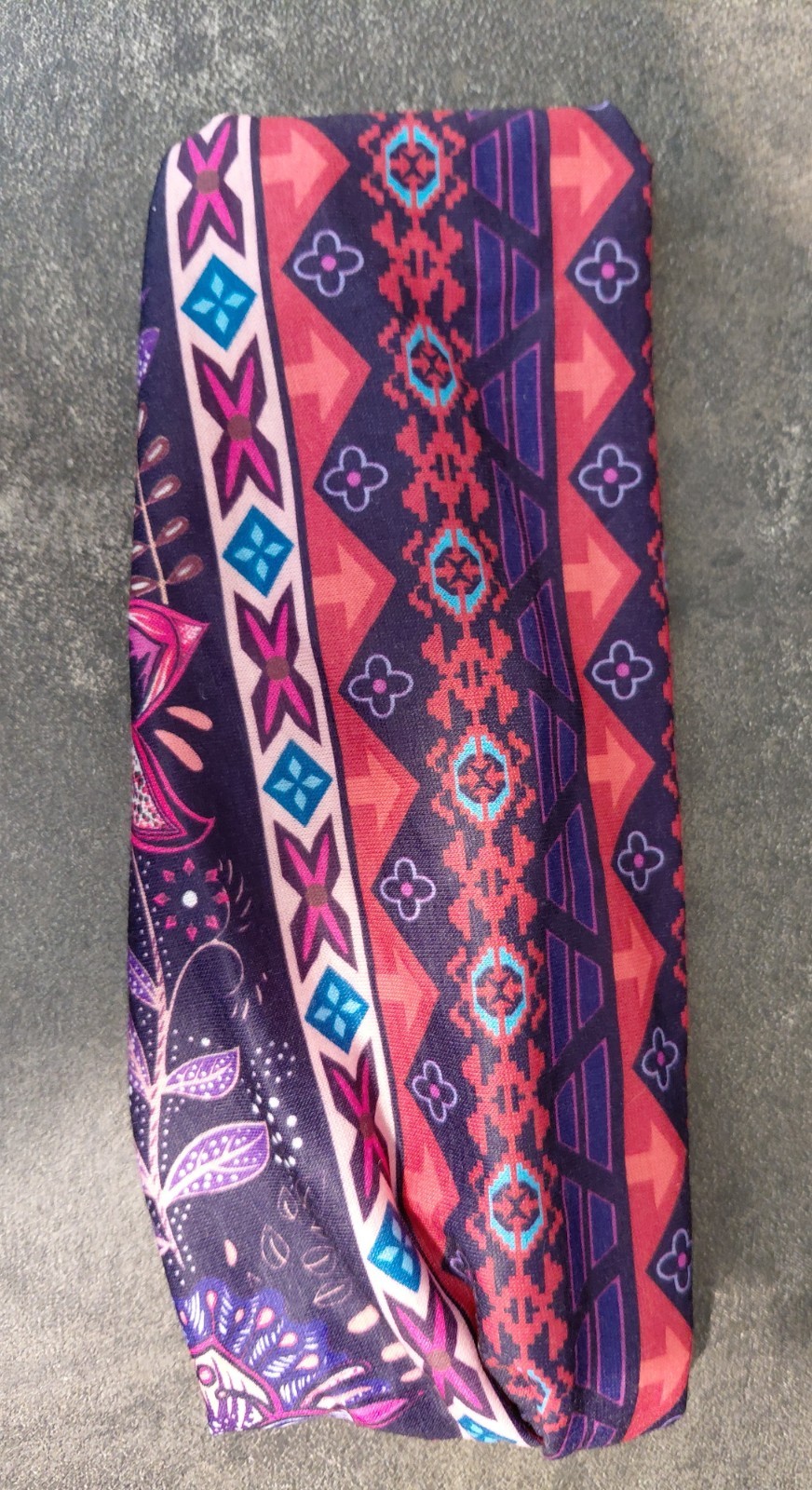 Lot of 7 Boho Stretch Headbands Wide Purple Pink Aztec Floral