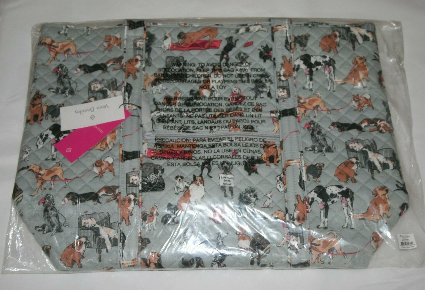 Vera Bradley BEST IN SHOW VERA TOTE Large Shoulder Bag dog LIMITED ED RARE NEW