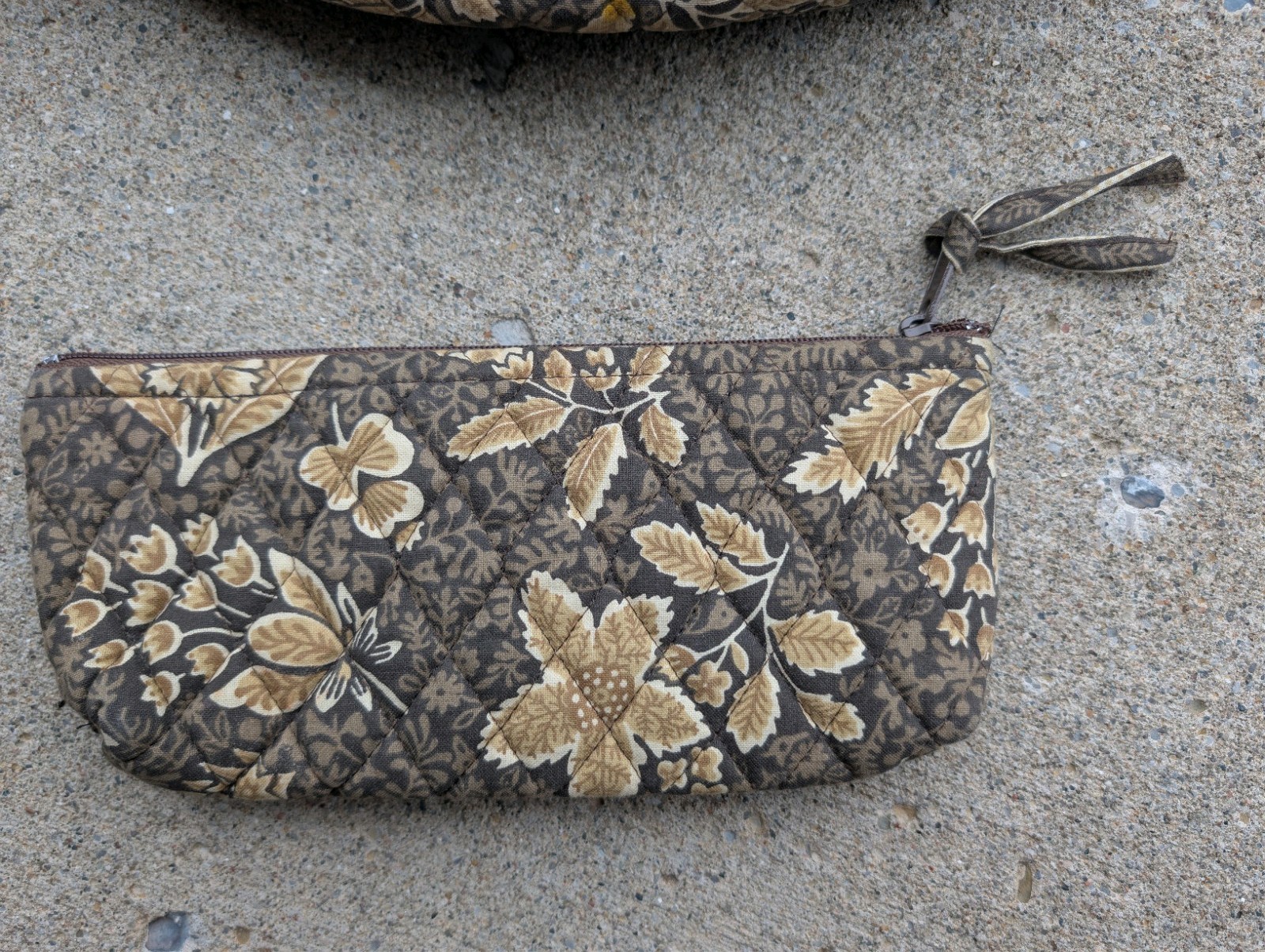 Vera Bradley Retired Rare Java Brown Mimi Style Backpack Lined Pencil Case