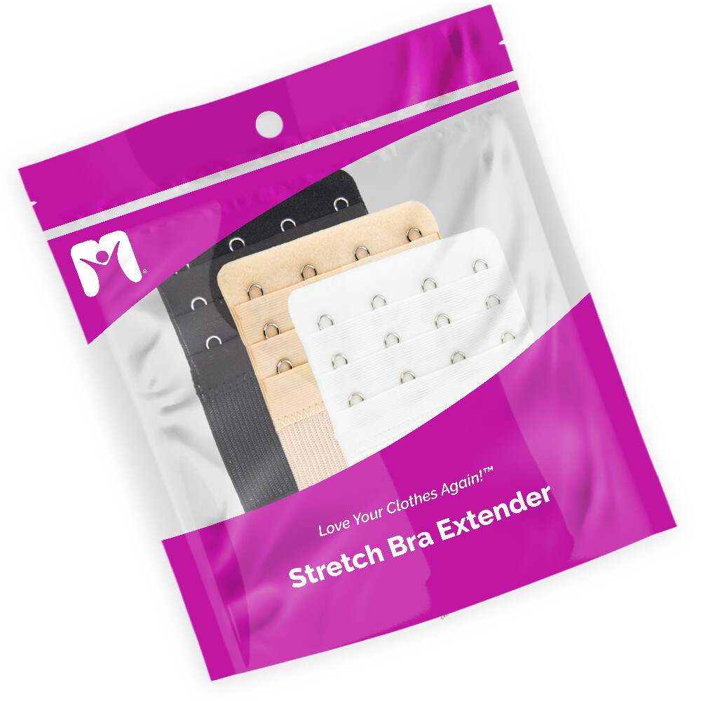 More of Me to Love Bra Stretch Extender 9Pack – Black, White, Beige – 2/3/4-Hook