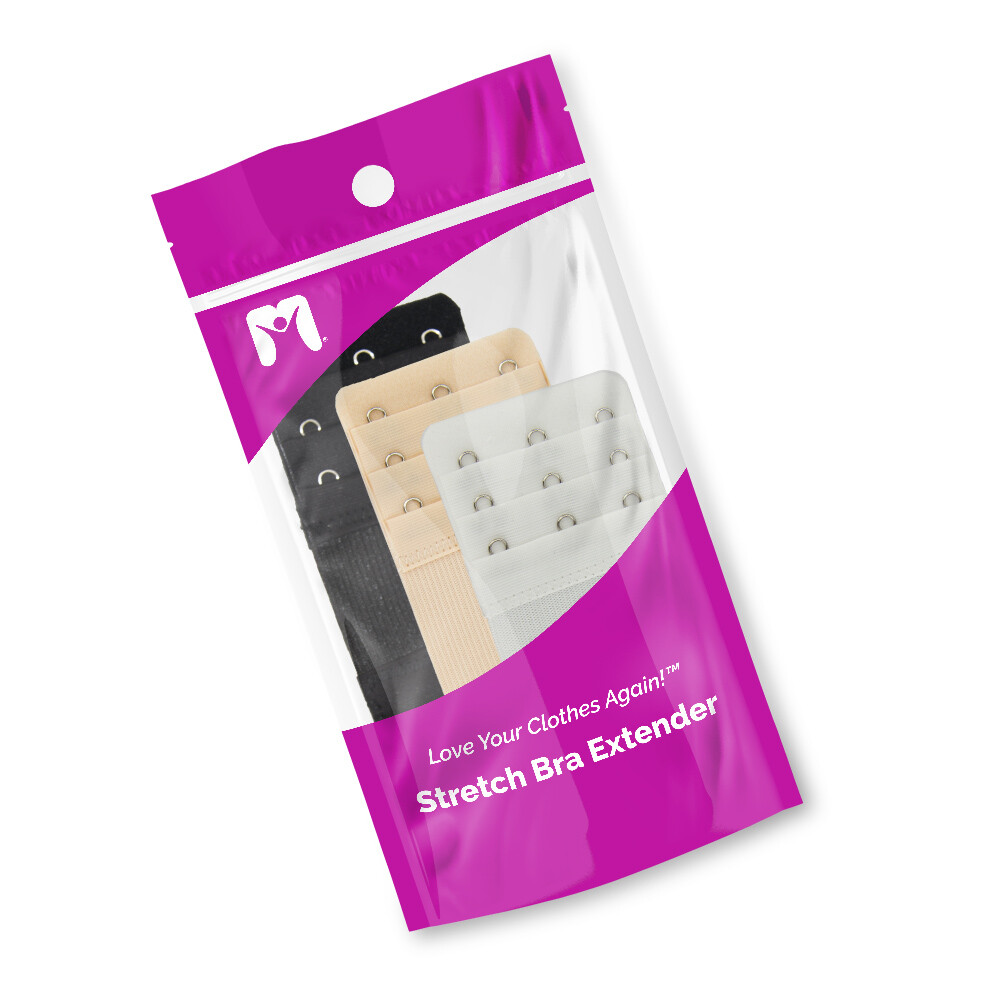 More of Me to Love Bra Stretch Extender 9Pack – Black, White, Beige – 2/3/4-Hook