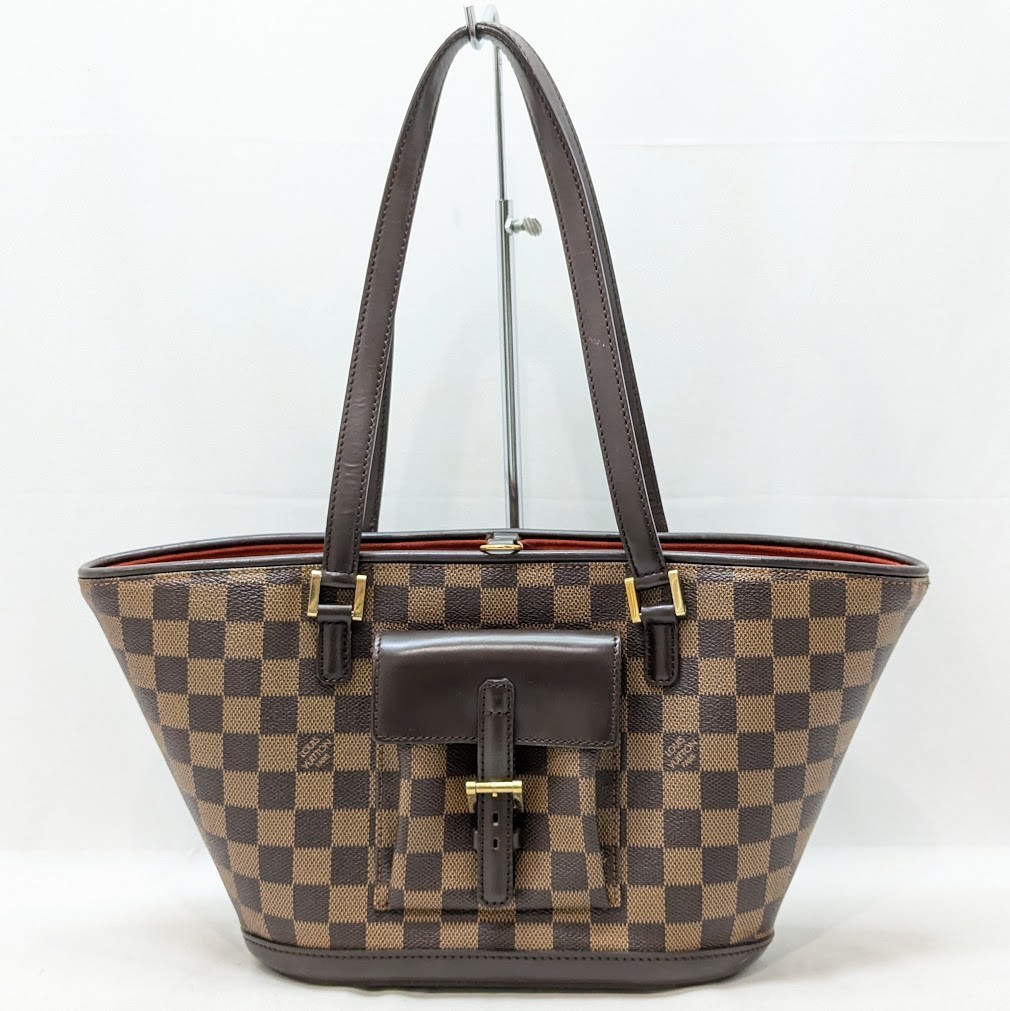 LOUIS VUITTON Damier Ebene Manosque PM Tote bag Brown N51121 BA0023 Authentic LV