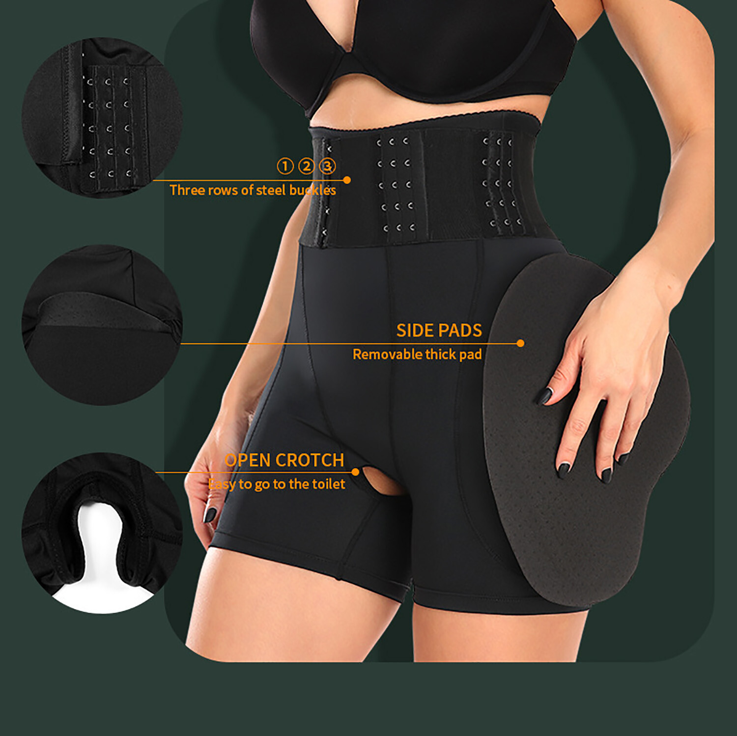 Hip Enhancer Padded Panties Shapewear BBL Shorts Butt Pads Underwear for Women