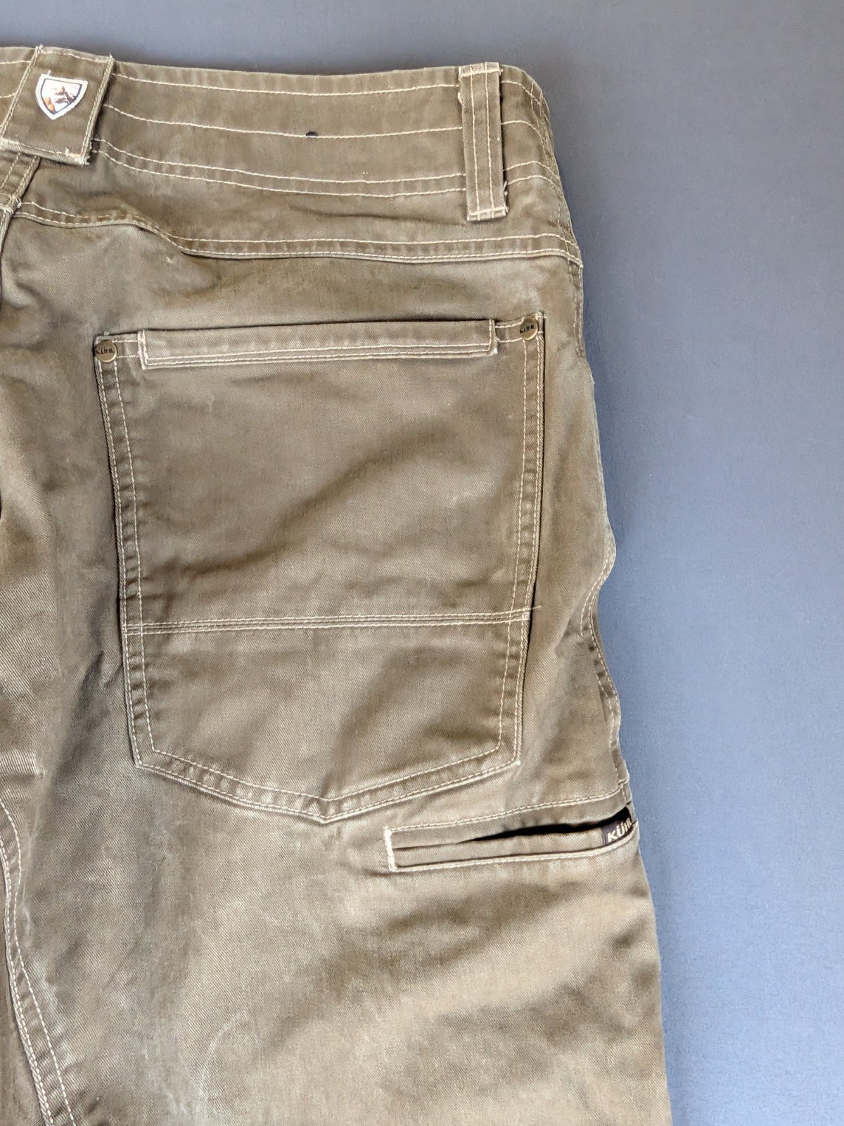 KUHL Flannel Lined Hot Ryder Pants Mens 32×32 Vintage Patina Dye Dark Khaki