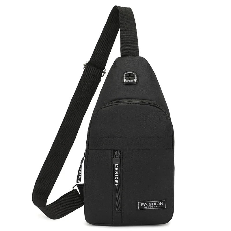 Men’s Crossbody Chest Bag Oxford Sling Shoulder Bag Travel Hiking Casual Black