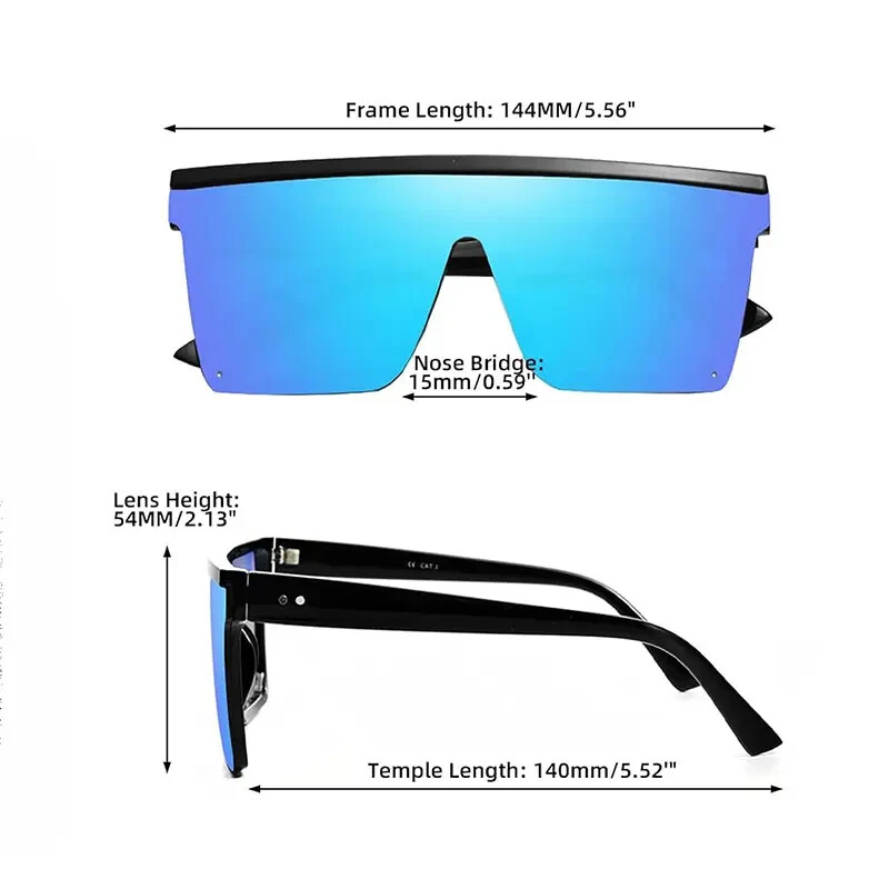 Women Men Sunglasses XL Oversized Luxury Hindsight Flat Top Square Designer New