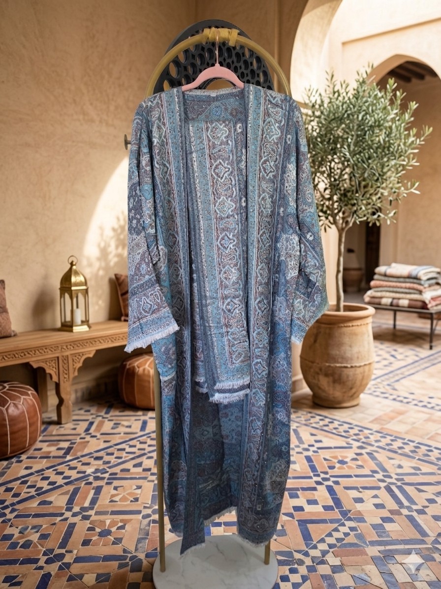 Rhinestone Pashmina Abaya With Scarf Size #52. NO RETURNS ACCEPTED ON PASHMINA )