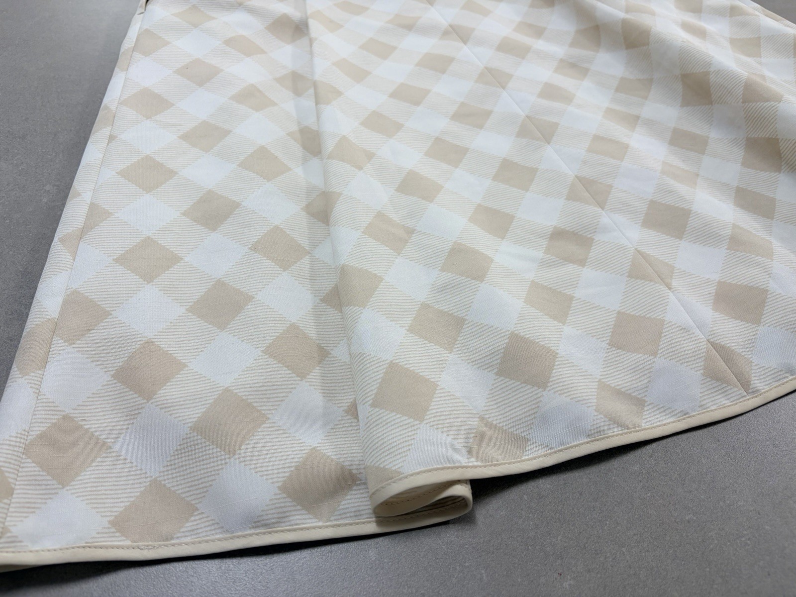 CELFORD Gingham Check Flare Dress Size 36 Beige White Ruffle Sleeve Japan